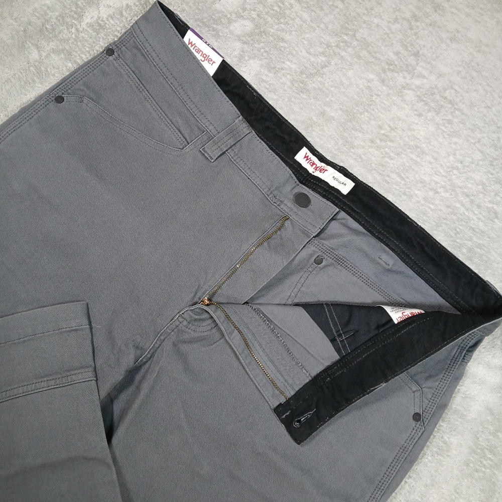 Wrangler Utility Pant Mens 40x30 Gray Solid Regular Fit Modern Cotton Workwear